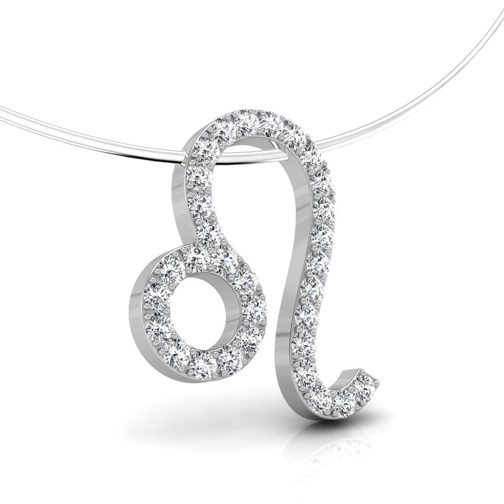 18K Zodiac Round Diamond Pendant — RIGHT