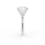 18K Oval Solitaire Diamond Engagement Ring — SIDE