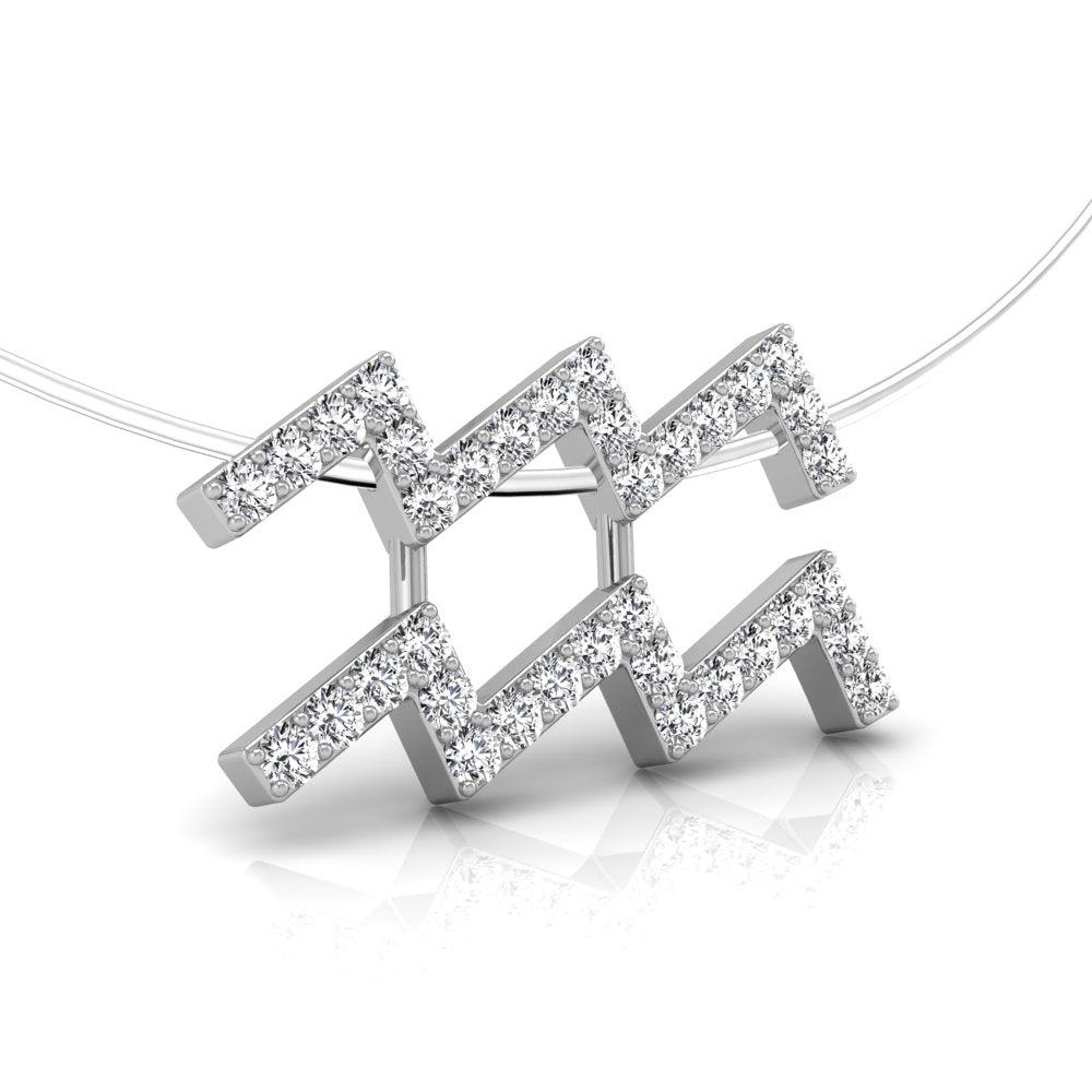 18K Zodiac Diamond Pendant — RIGHT