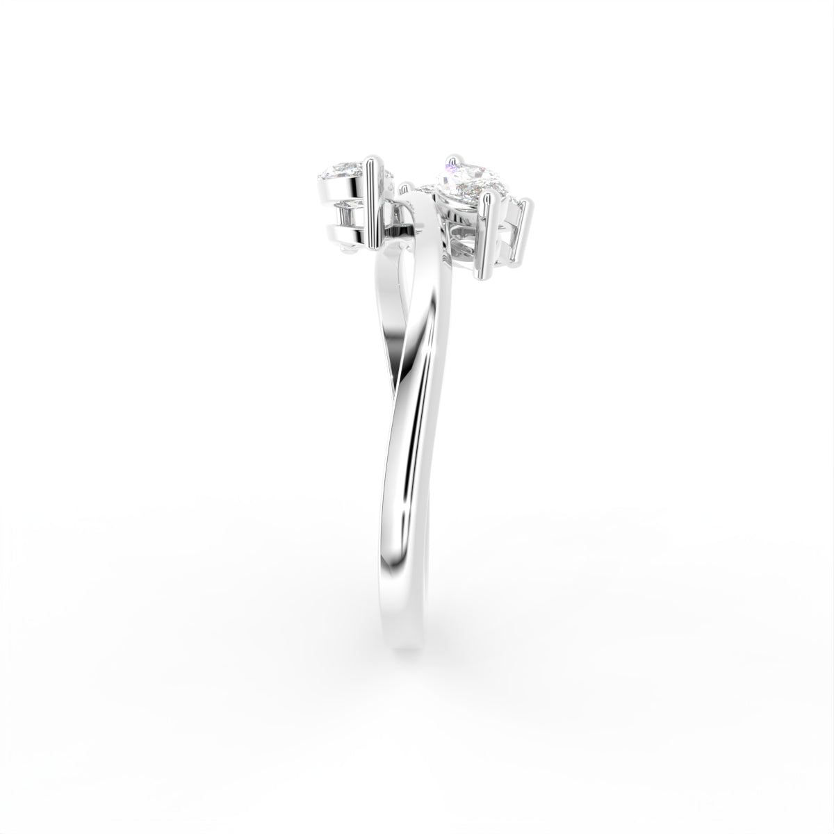 14K White Gold Marquise Diamond Ring — SIDE