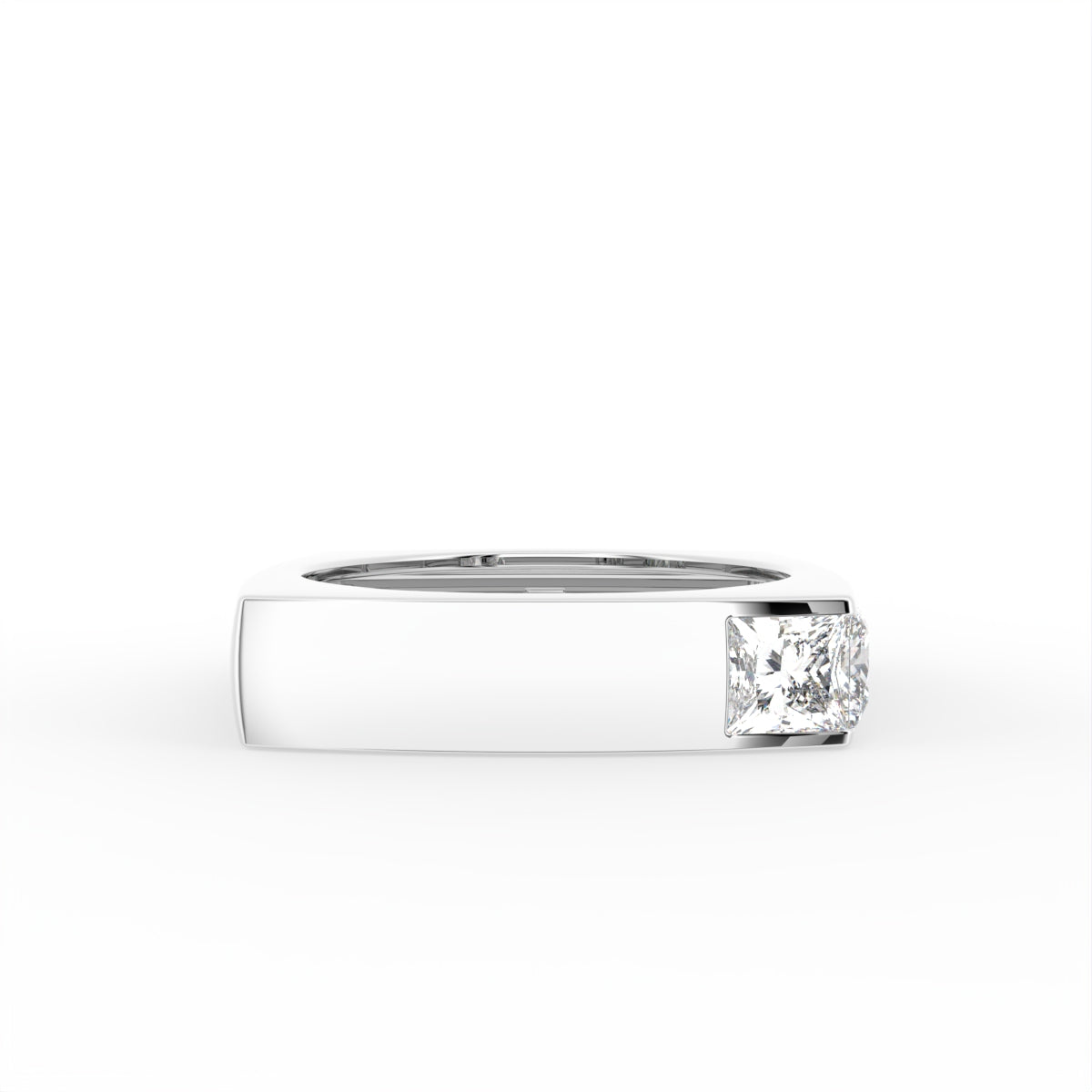 14K White Gold Princess Diamond Ring — TOP