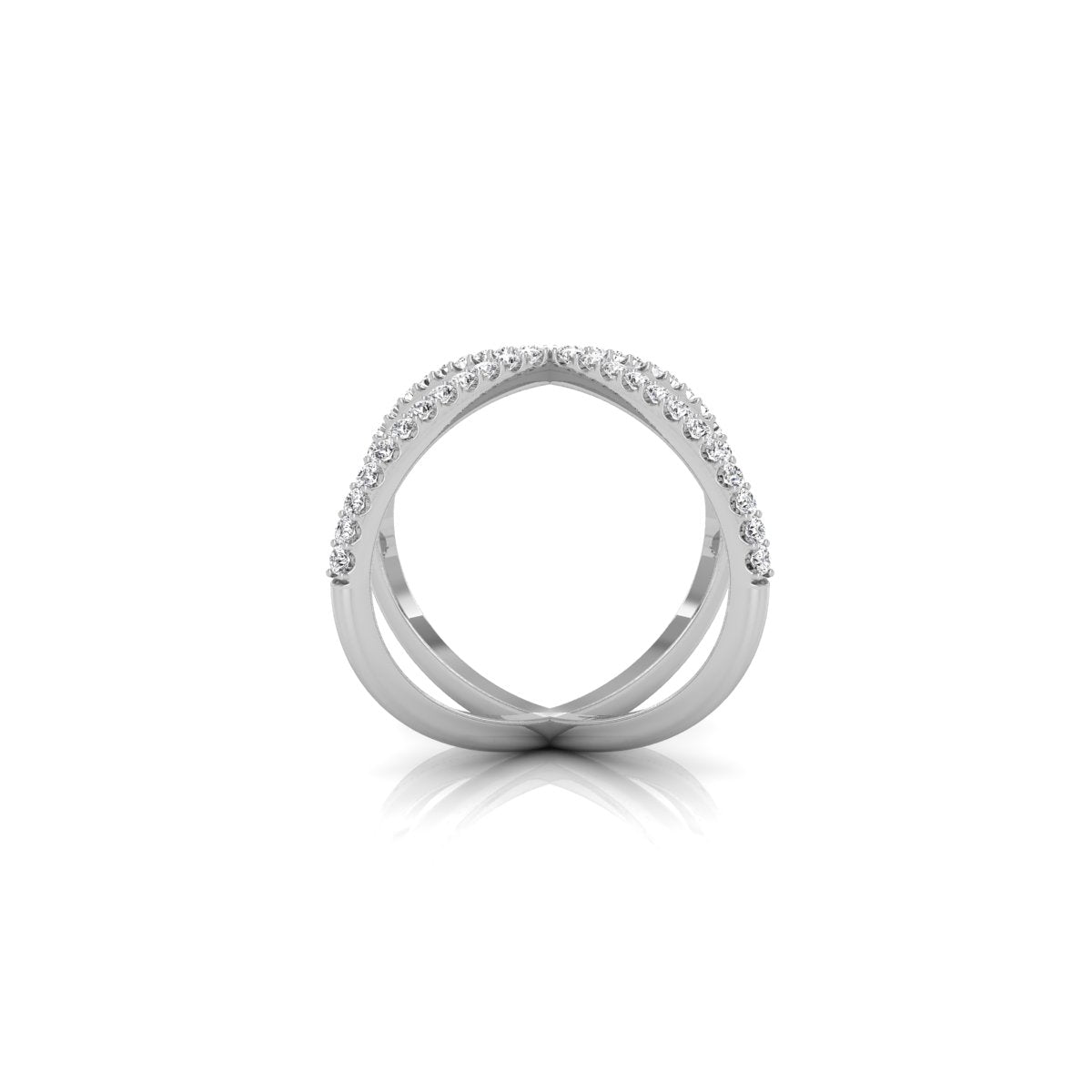 18K Crossover Diamond Ring — FRONT