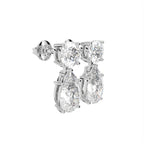 18K White Gold Pear Diamond Drop Earrings — 3D VIEW