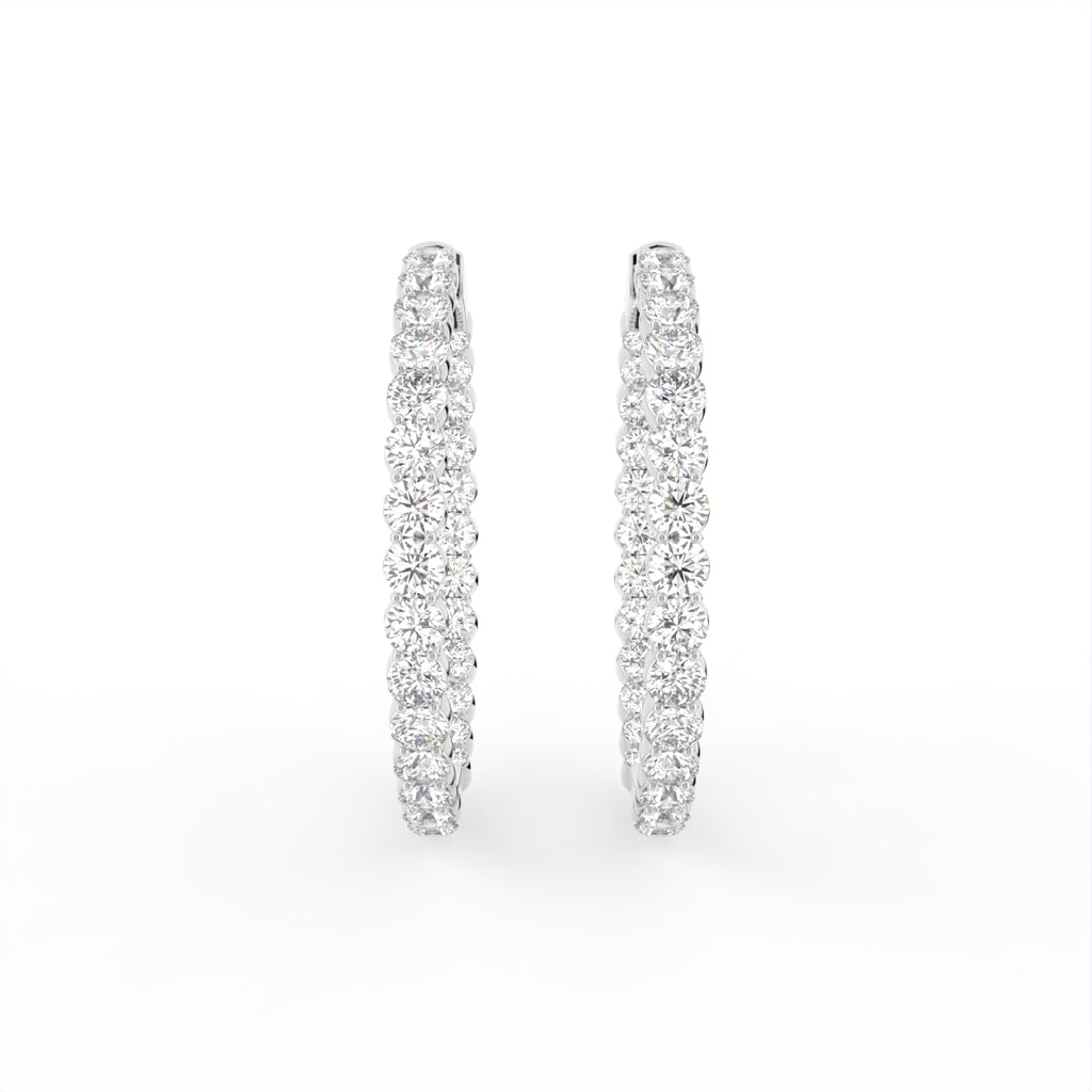 18K Diamond Hoop Earrings — TOP