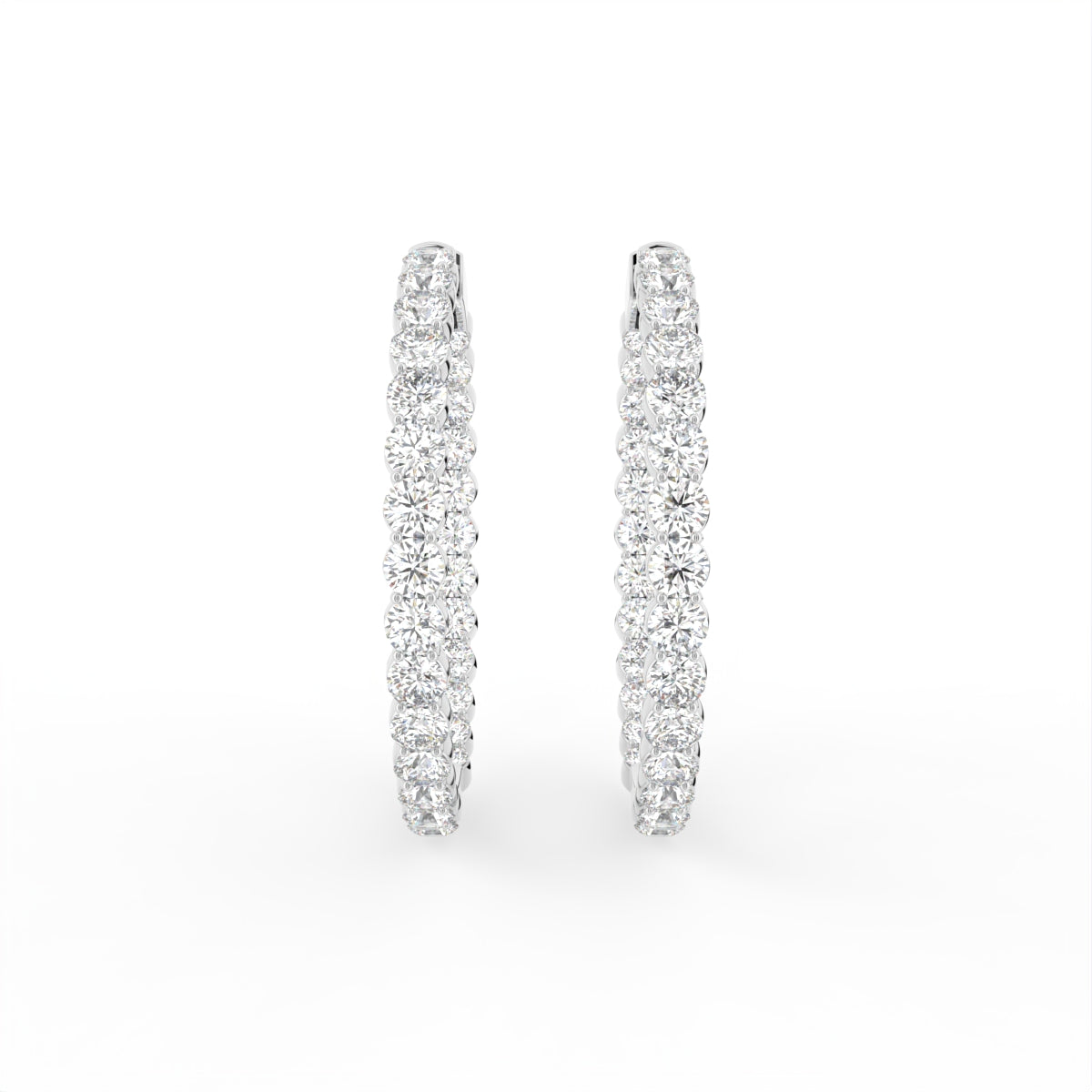 18K Diamond Hoop Earrings — TOP