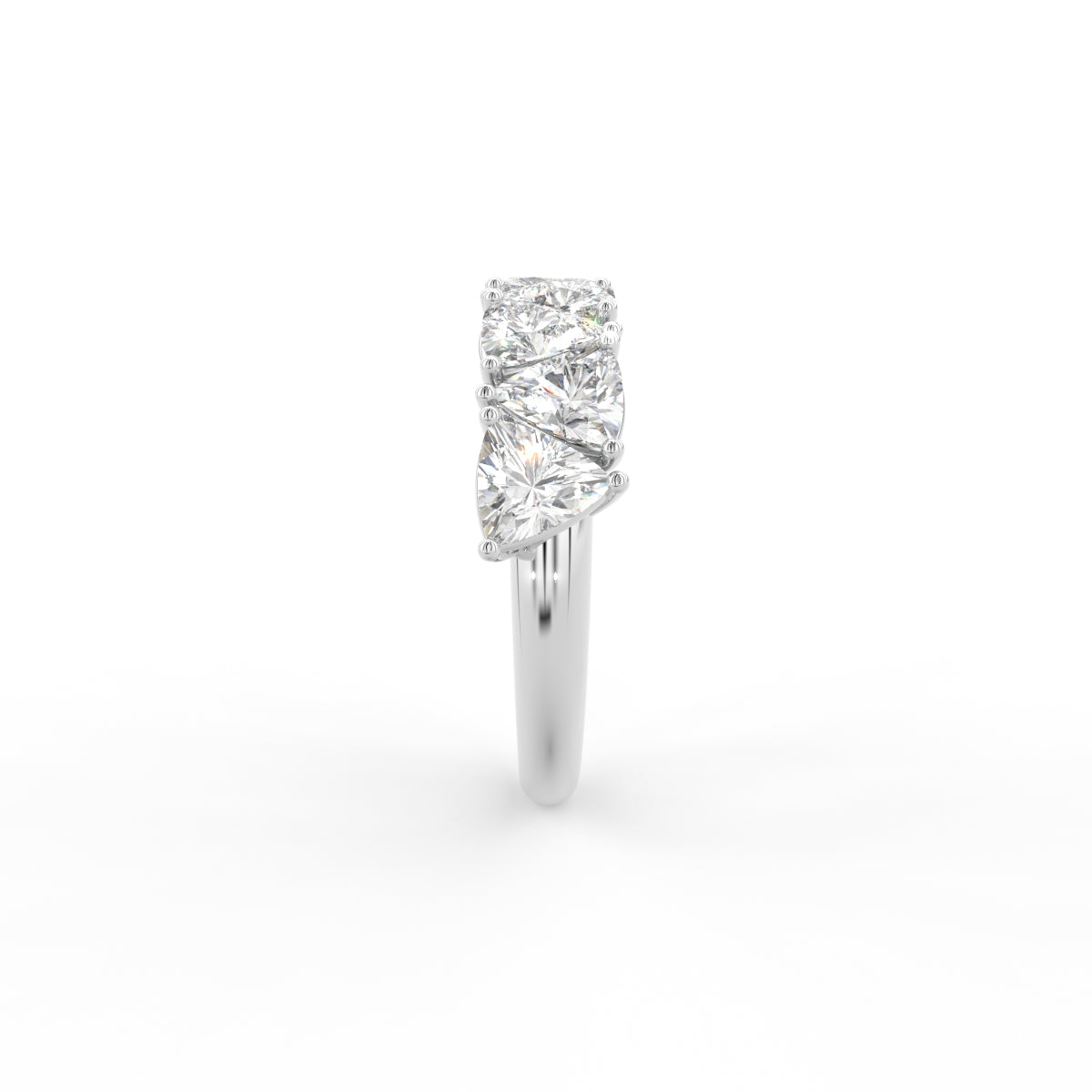 18K Eternity Trillion Diamond Ring — SIDE