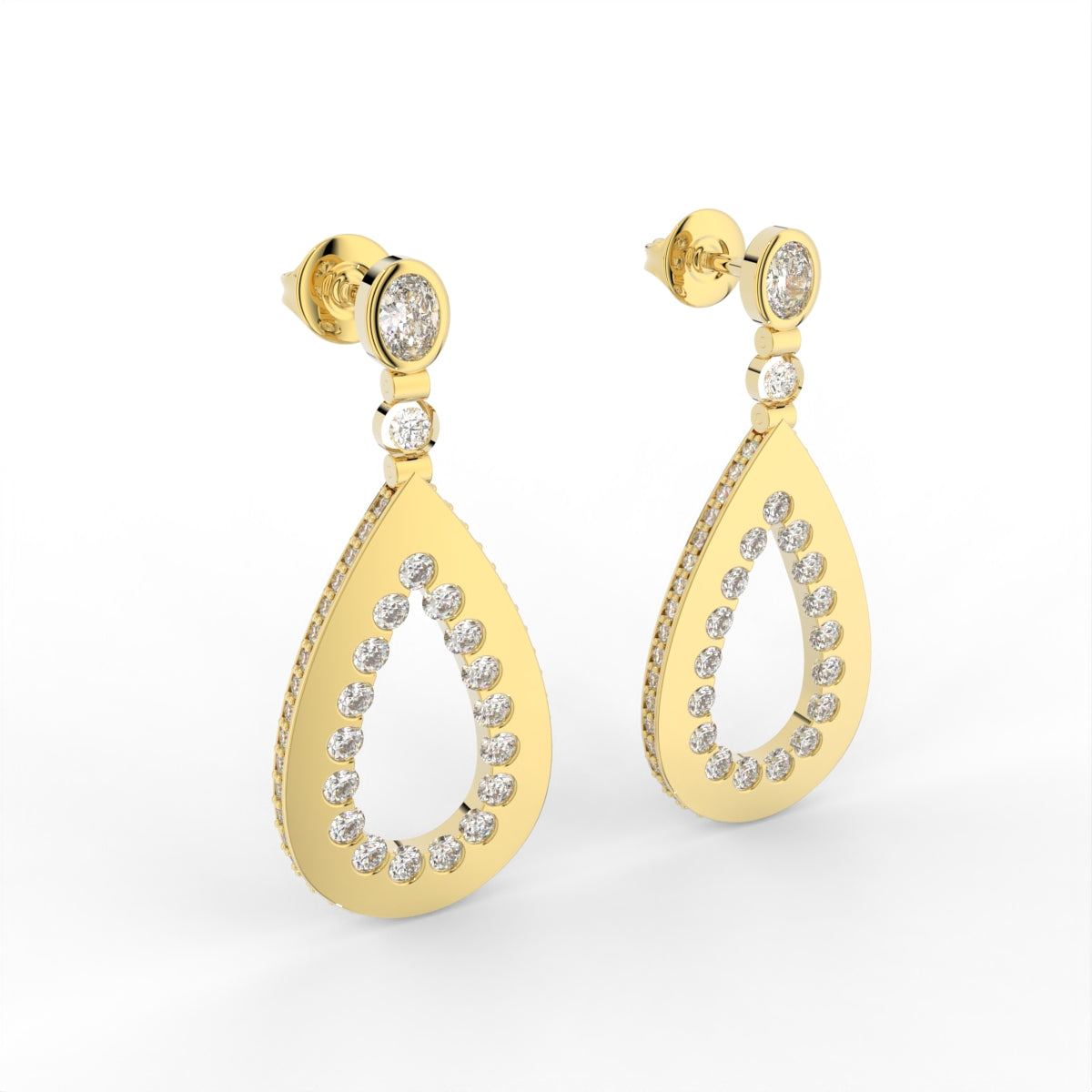 Sterling Silver Diamond Earrings — IMAGE URL