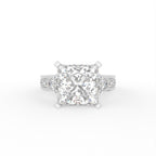 Sterling Silver Princess Diamond Ring — TOP
