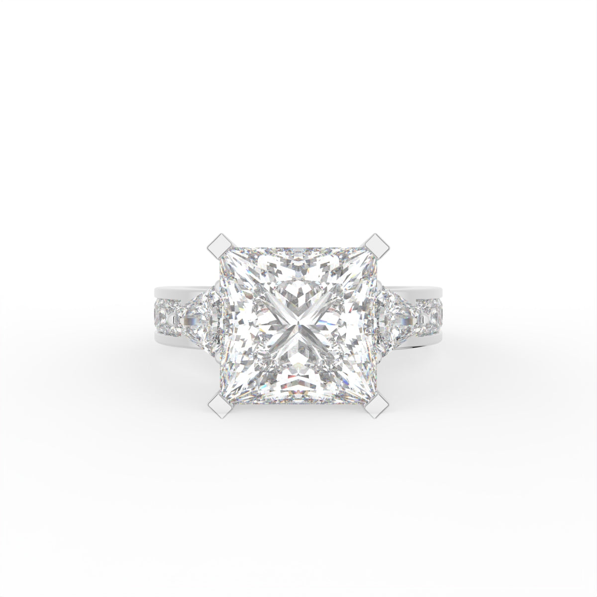 Sterling Silver Princess Diamond Ring — TOP