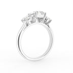 18K Trilogy Diamond Engagement Ring — 3D VIEW