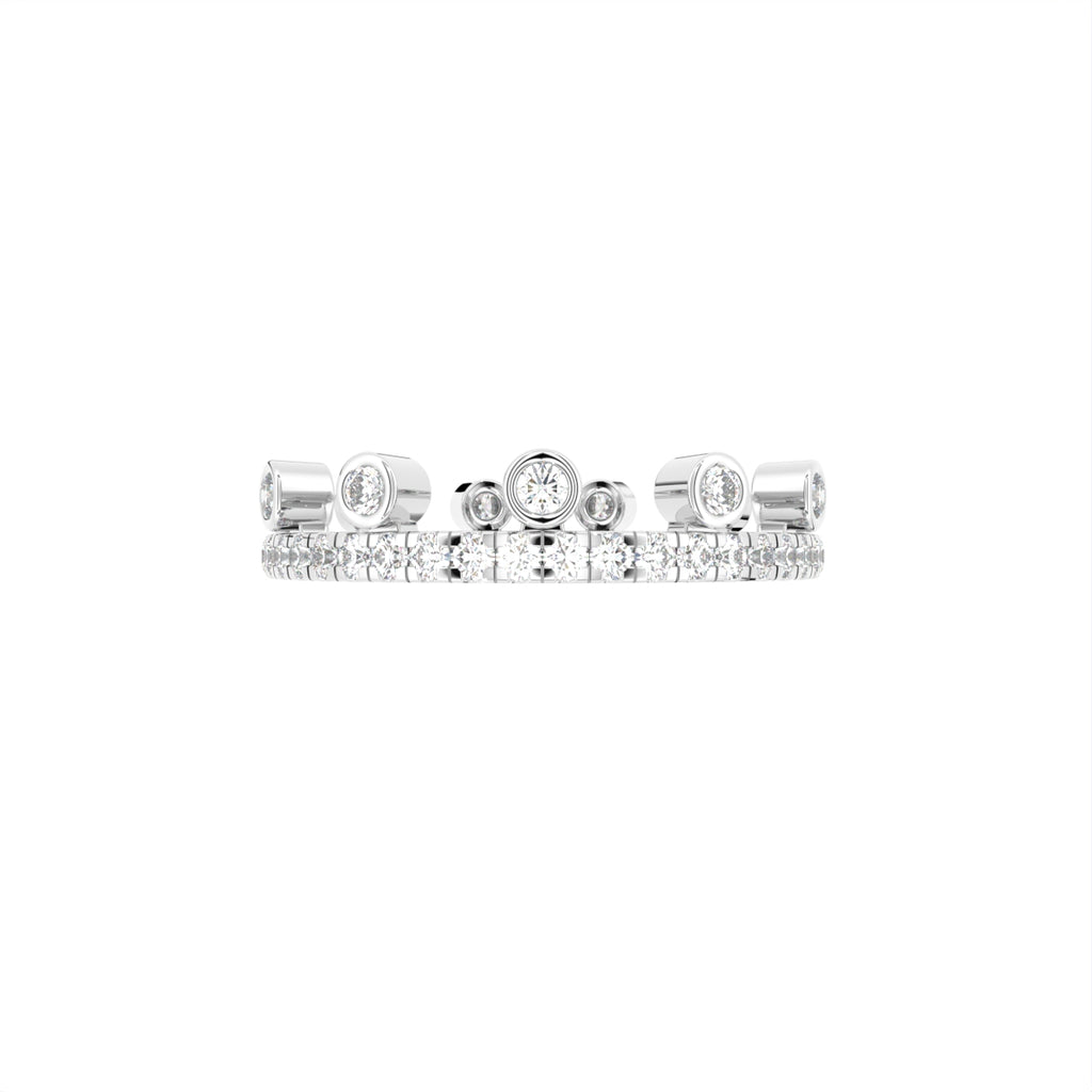 18K Yellow Gold Round Eternity Diamond Ring — TOP