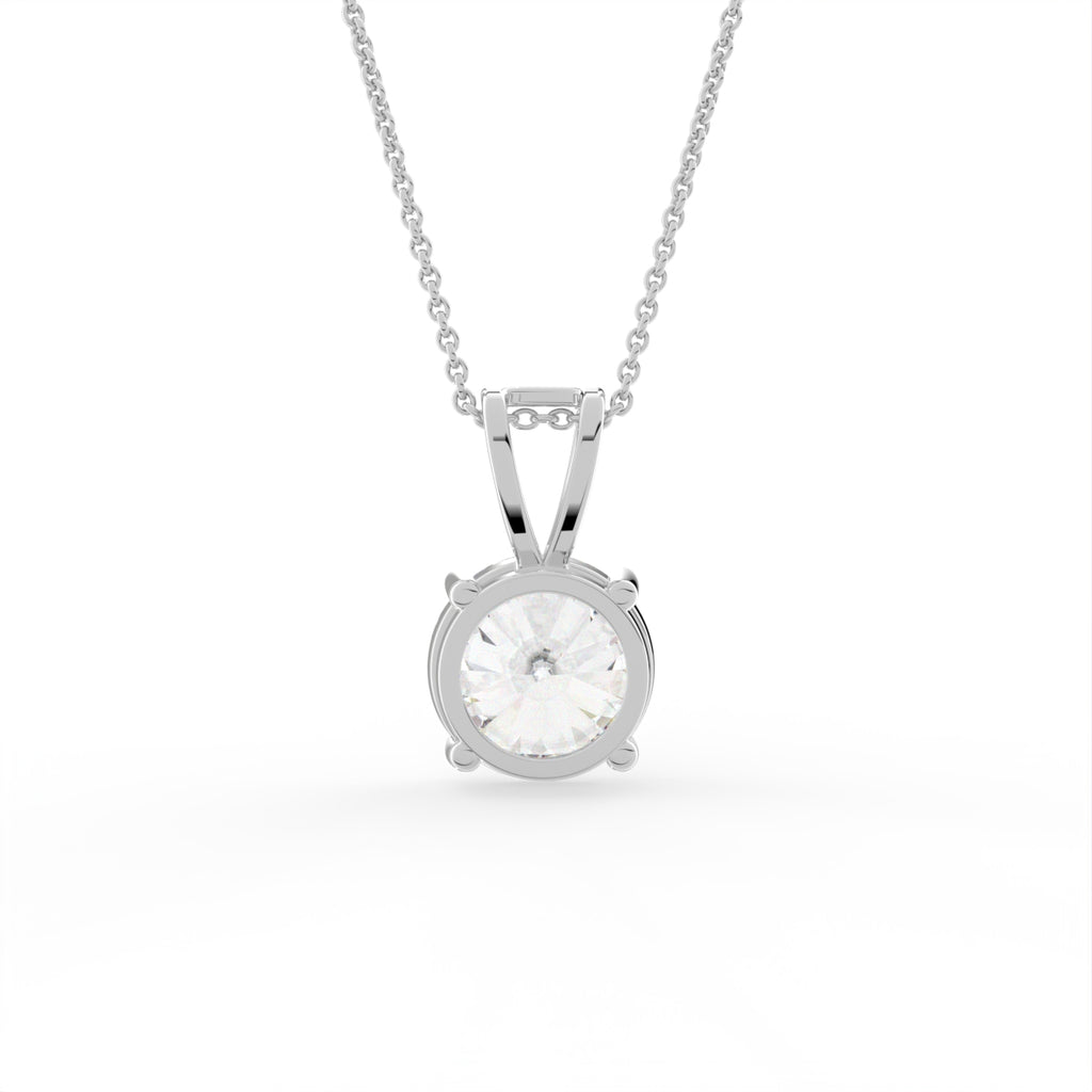 18K Solitaire Diamond Pendant — BACK
