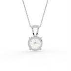 18K Solitaire Diamond Pendant — BACK
