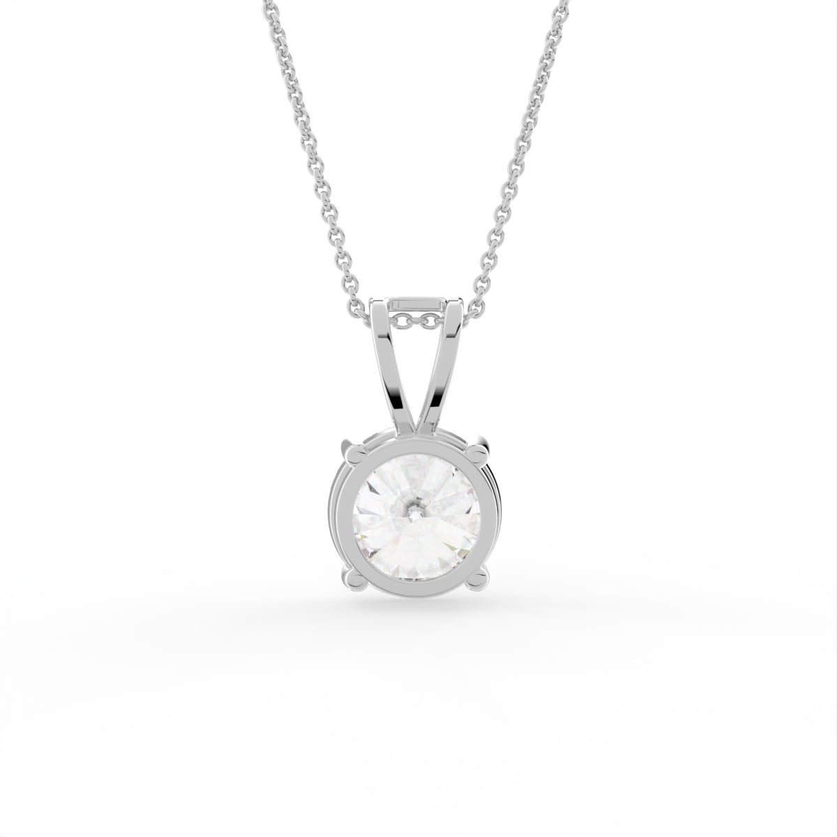 18K Solitaire Diamond Pendant — BACK