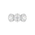 18K Trilogy Halo Oval Diamond Ring — TOP