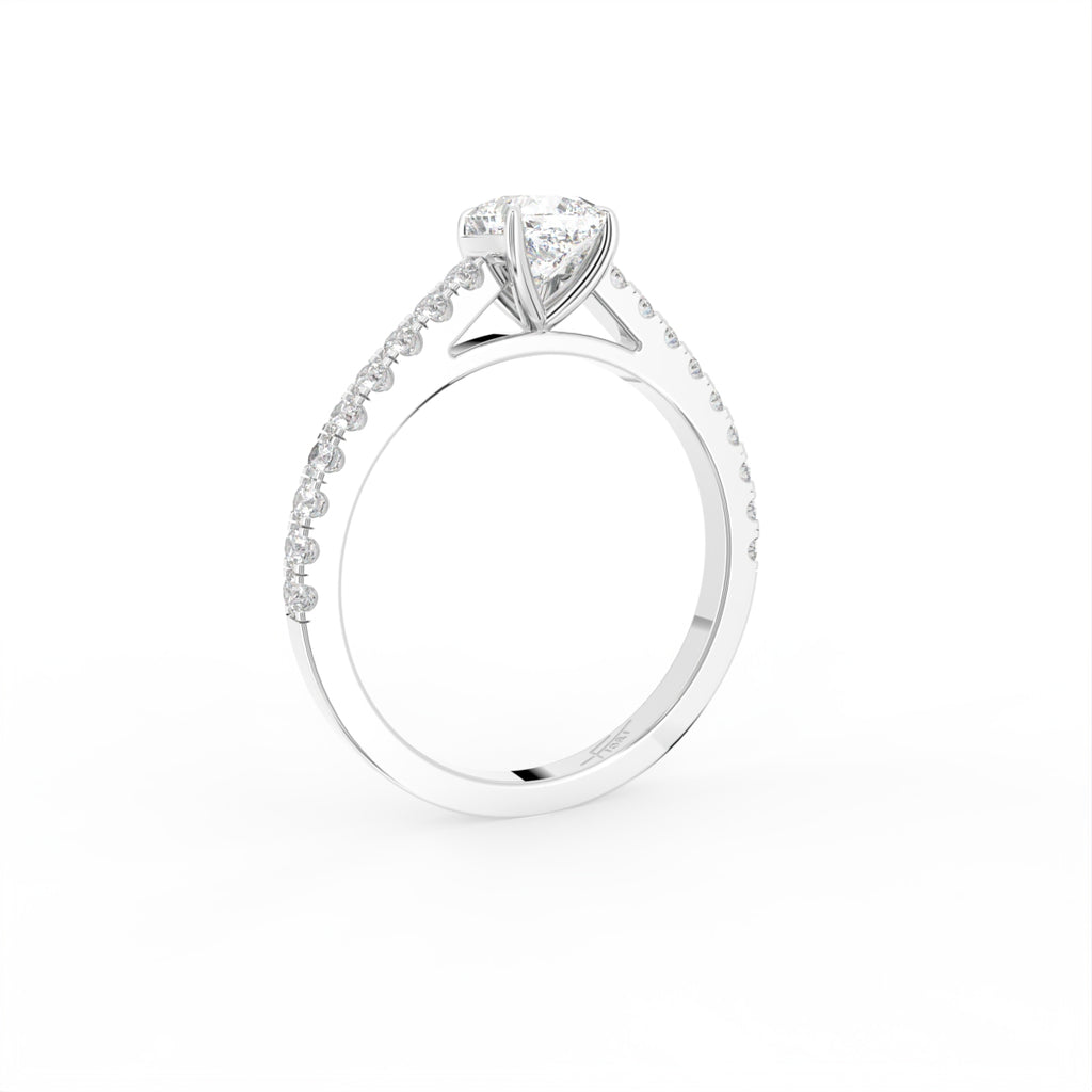 18K Cushion Diamond Engagement Ring — 3D VIEW