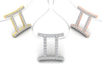 18K Zodiac Round Diamond Pendant — 3 COLOR