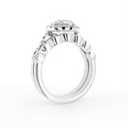 18K Halo Round Diamond Engagement Ring — 3D VIEW