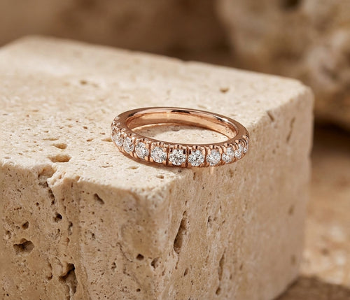 14K Rose Gold Round Diamond Eternity Ring
