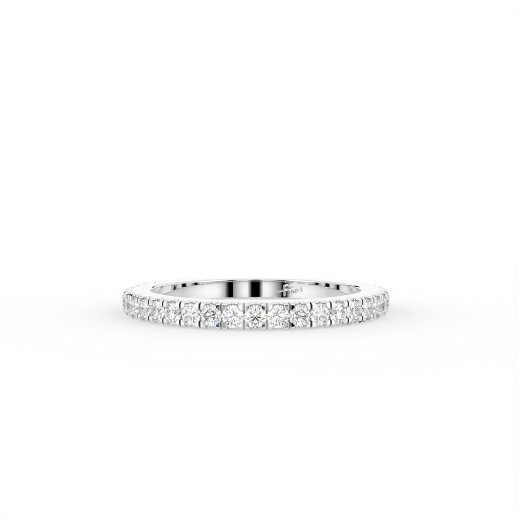 18K Full Eternity Round Diamond Ring — TOP