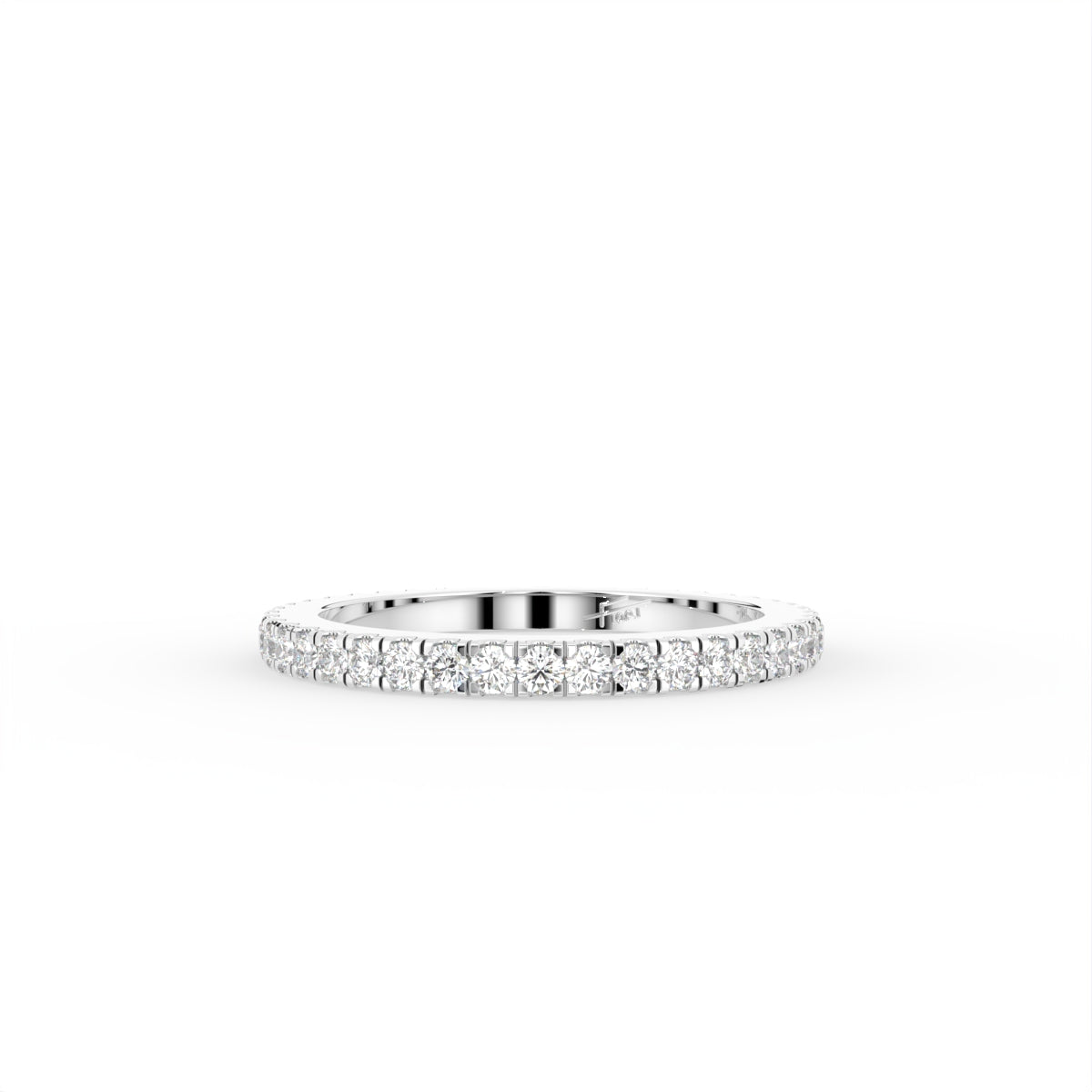 18K Full Eternity Round Diamond Ring — TOP