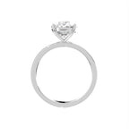 18K Solitaire Oval Diamond Engagement Ring — FRONT