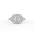 vimg:FJ3066|vimg:FJ3068|vimg:FJ1127|18K Halo Round Diamond Ring — TOP