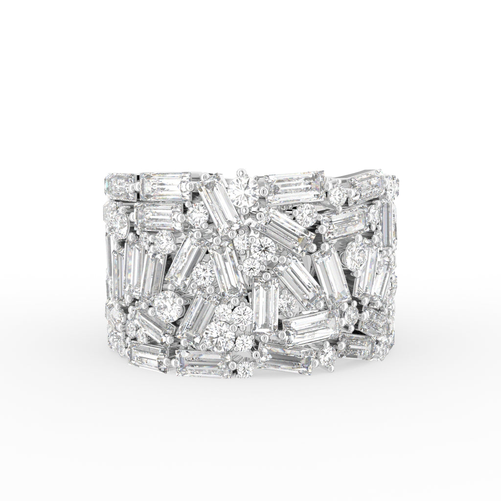 18K White Gold Baguette Diamond Ring — TOP