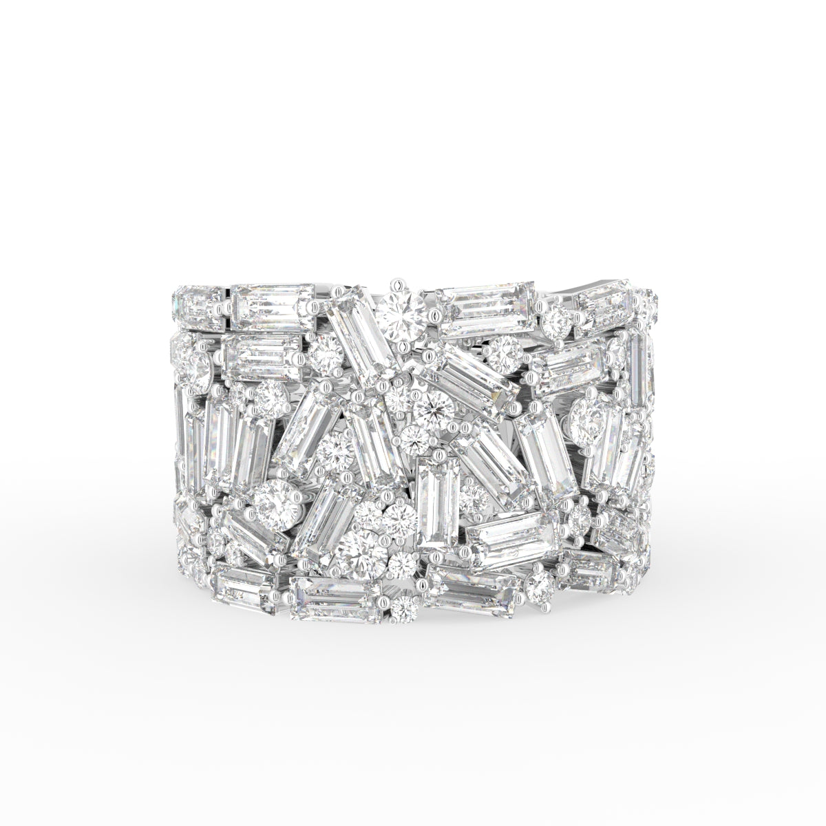 18K White Gold Baguette Diamond Ring — TOP