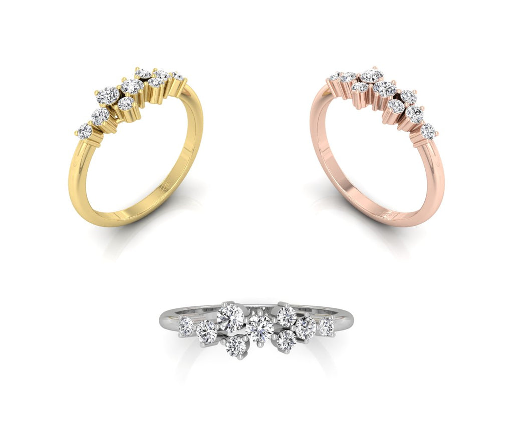 18K Eternity Round Diamond Ring — 3 COLOR