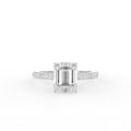 18K Solitaire Emerald Cut Diamond Ring — TOP