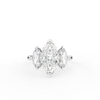 18K Trilogy Marquise Diamond Ring — TOP