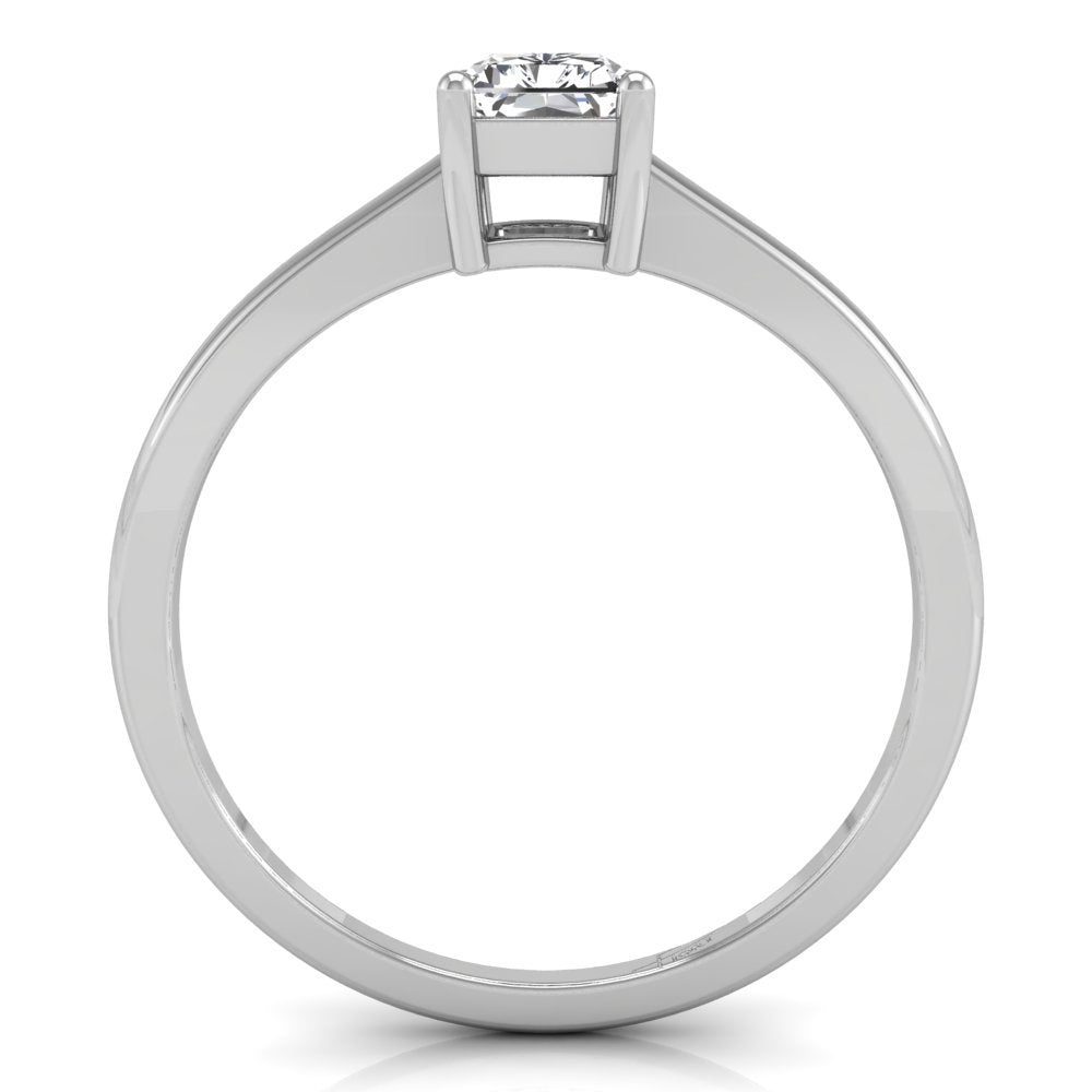 18K Solitaire Emerald-Cut Diamond Ring — FRONT