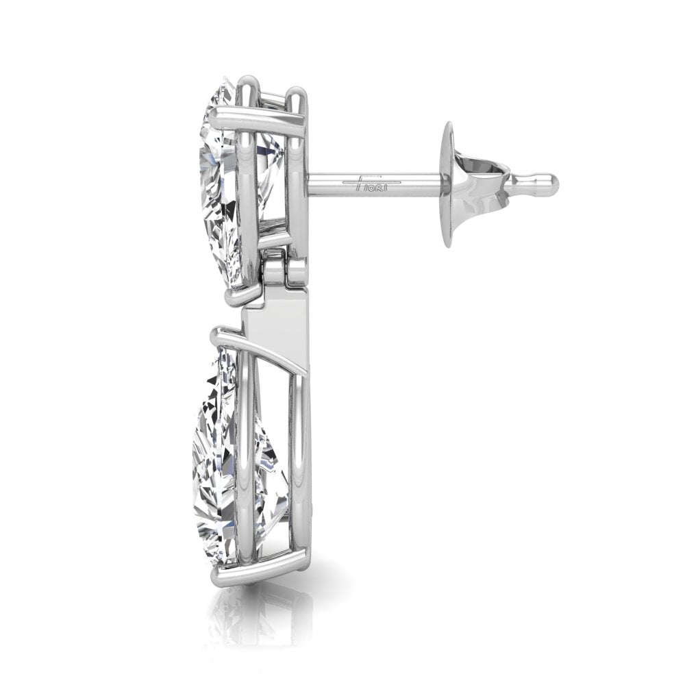 18K Diamond Drop Earrings — SIDE VIEW