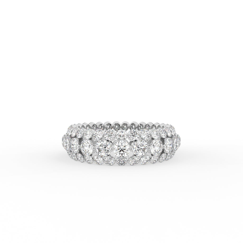 18K Yellow Gold Eternity Round Diamond Band Ring — TOP
