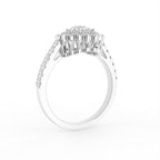 18K Halo Round Diamond Ring — 3D VIEW