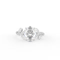 18K Oval Solitaire Pavé Diamond Ring — TOP