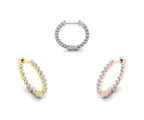 18K Diamond Hoop Earrings — 3 COLOR