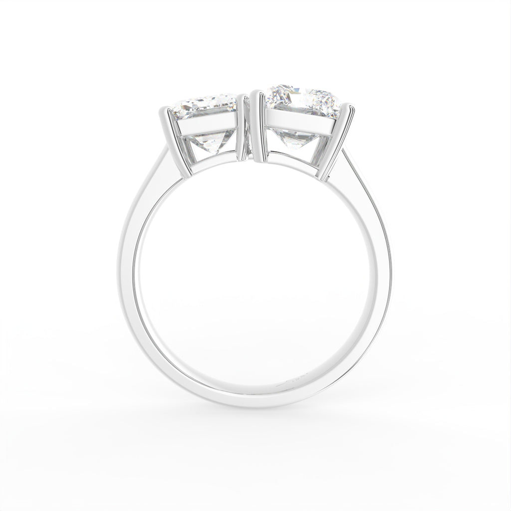 18K Emerald Cut Diamond Ring — FRONT