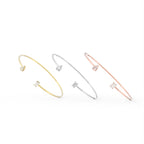 18K Solitaire Diamond Bangle — 3 COLOR