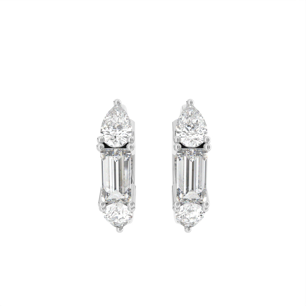 18K Diamond Hoop Earrings — TOP