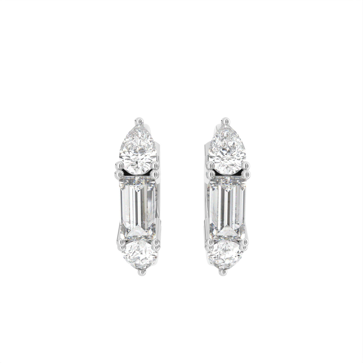 18K Diamond Hoop Earrings — TOP