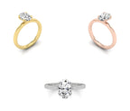 14K Rose Gold Solitaire Oval Diamond Ring — 3 COLOR