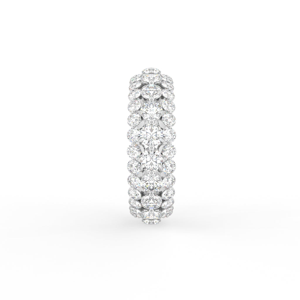 18K Yellow Gold Eternity Round Diamond Band Ring — SIDE