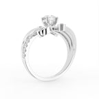18K White Gold Round Diamond Ring — 3D VIEW