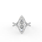 18K Solitaire Marquise Diamond Engagement Ring — TOP