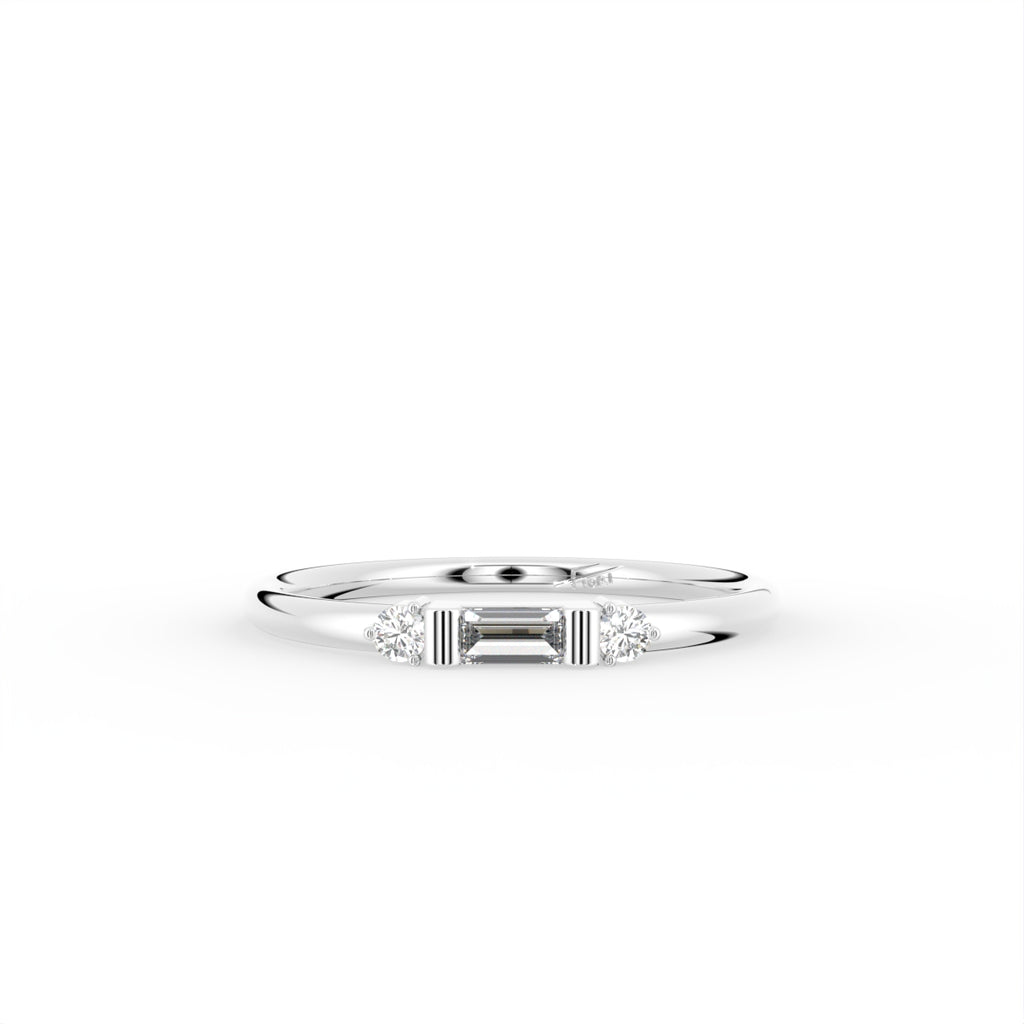 18K Rose Gold Baguette Diamond Promise Ring — TOP
