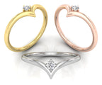 18K Solitaire Diamond Ring — 3 COLOR