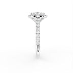 18K Halo Cushion Cut Diamond Engagement Ring — SIDE