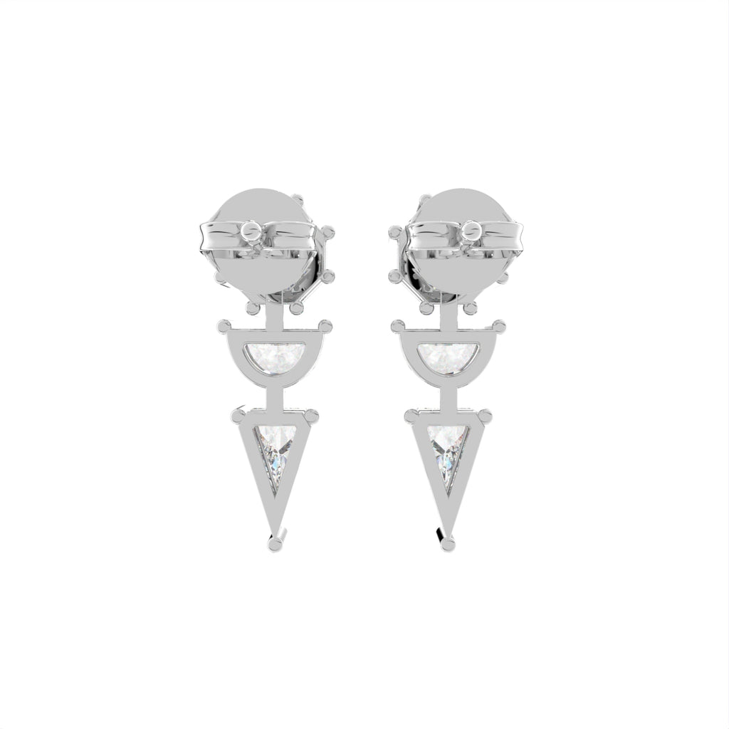 18K Diamond Drop Earrings — BACK